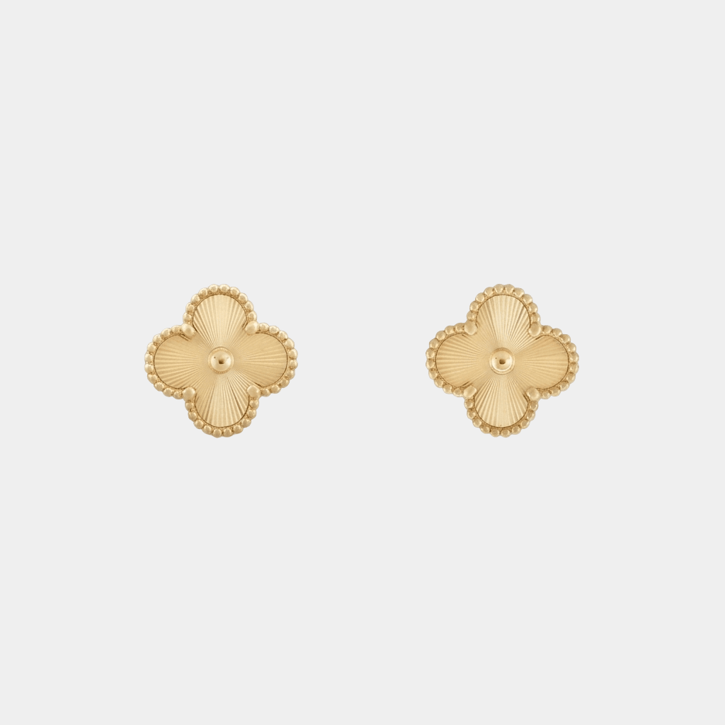 18k Gold Clover Earrings | Luxury Four-Leaf Clover Studs