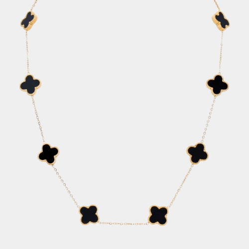Clover Necklace 10 Motifs Onyx 18k Gold