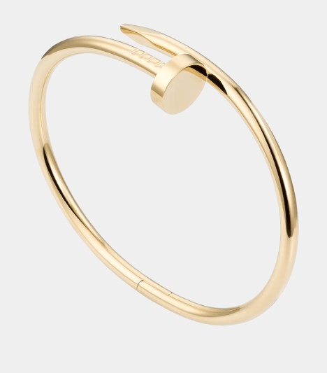 Nail Bracelet Bangle Plain 18k Gold