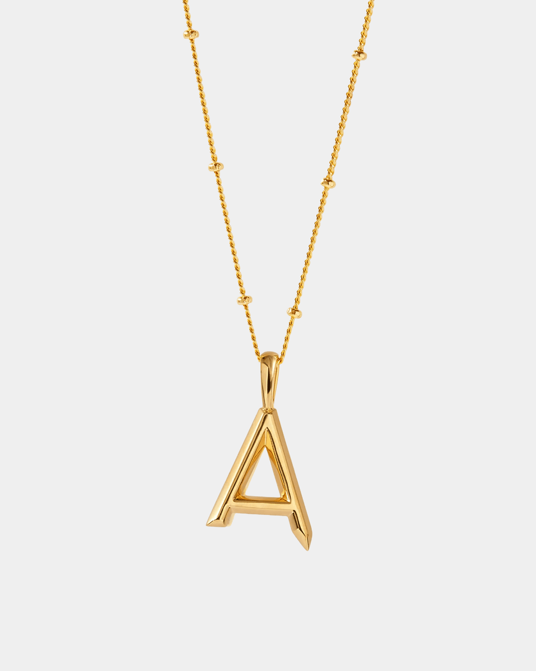 A Letter Initial Necklace 18k Gold