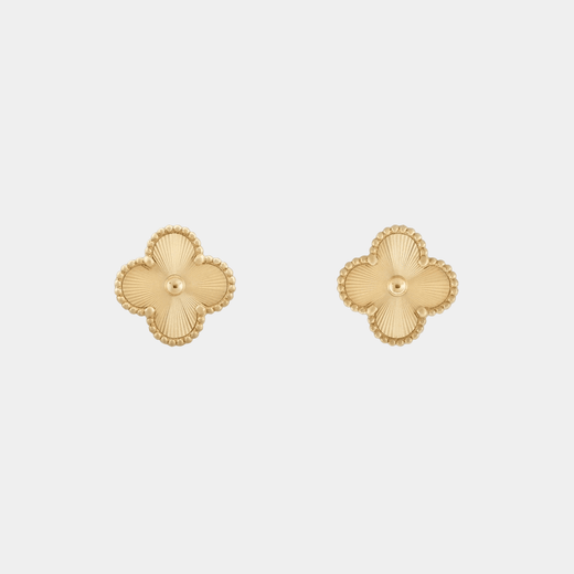 18k Gold Clover Earrings | Luxury Four-Leaf Clover Studs