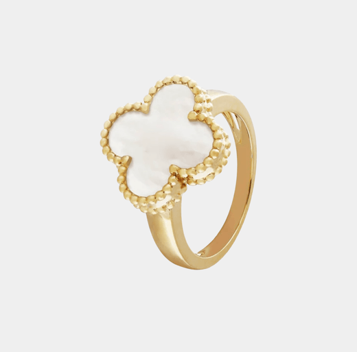 Clover Ring Mother Of Pearl 18k Gold