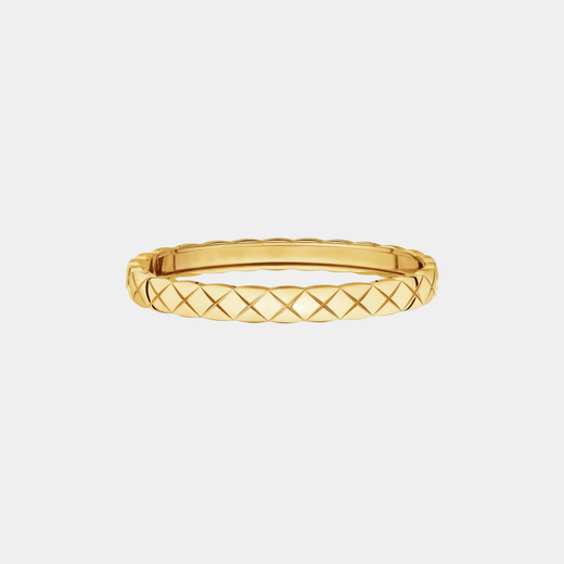 Quilted Bangle Bracelet 18k Gold