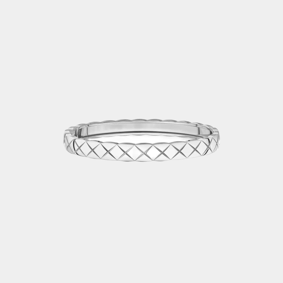 Quilted Bangle Bracelet Silver