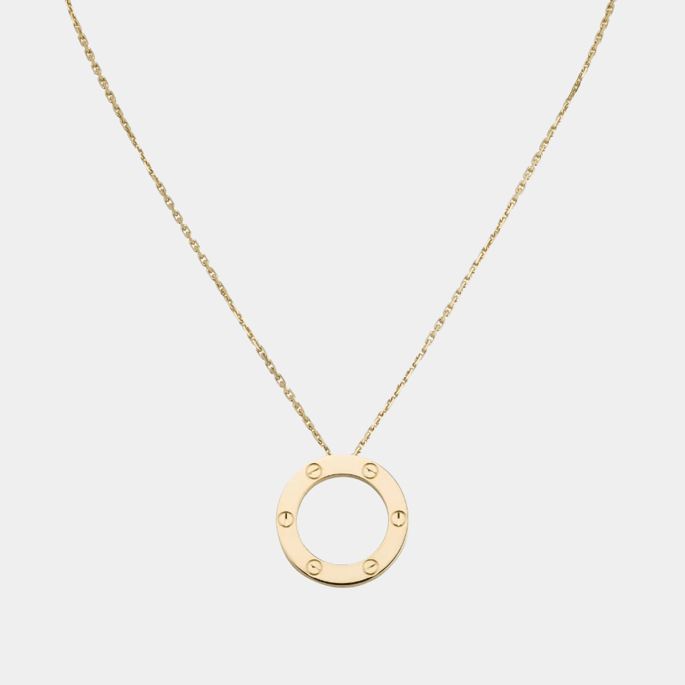 Love Necklace Round 18k Gold Pendant