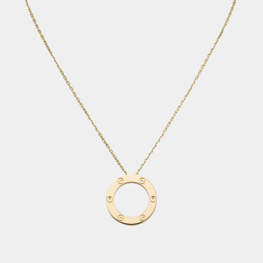 Love Necklace Round 18k Gold Pendant