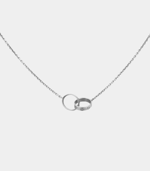 Love Necklace Silver Interlocking Pendant