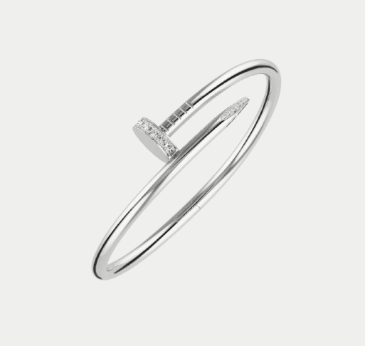 Nail Bracelet Silver Bangle With Zircon